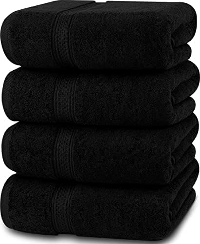 Utopia Towels 4 Pack Premium Bath Towels Set, 27 by 54 Inches, 100% Ring Spun Cotton 600GSM, Lightweight and Highly Absorbent Quick Drying Towels, Perfect for Daily Use, Grey