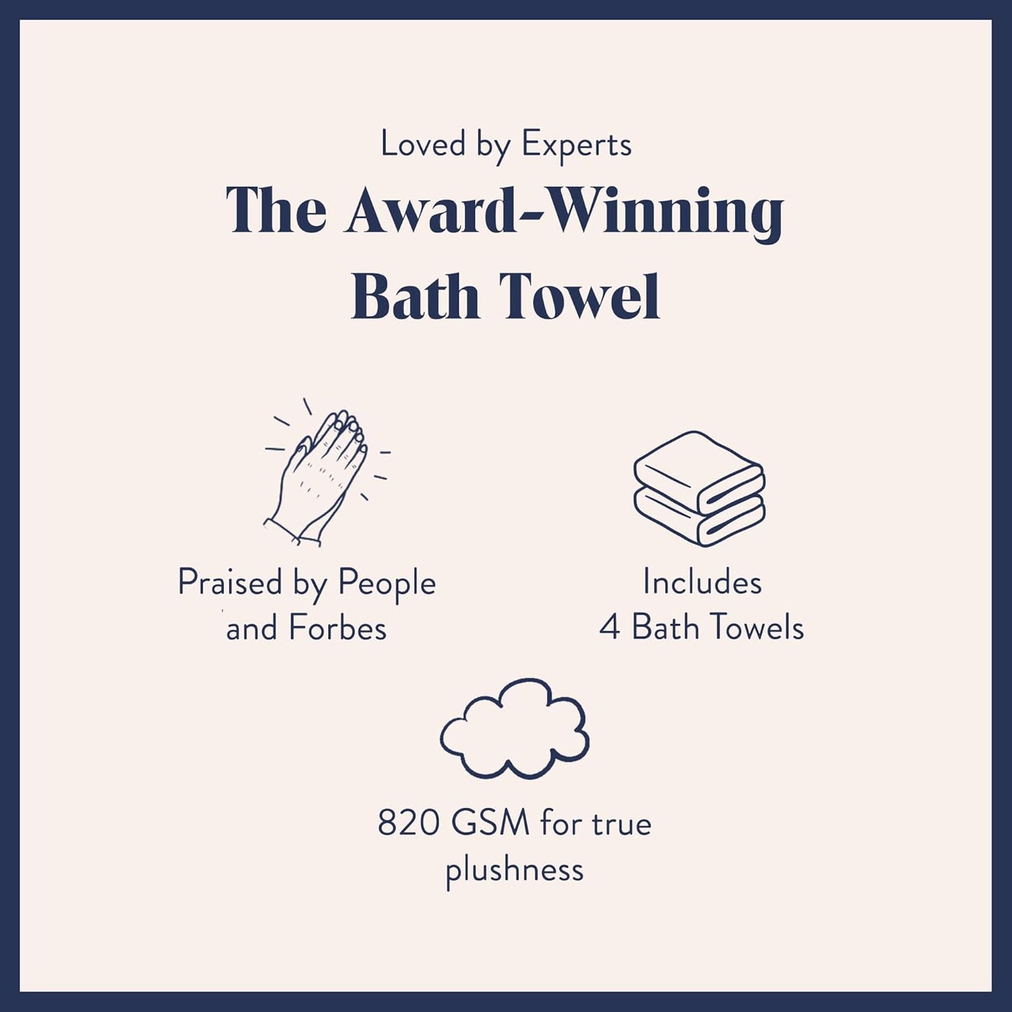 Brooklinen Super-Plush Turkish Cotton Bath Towel Set - Includes 4 Bath Towels Cotton, 820 GSM, Highly Absorbent, Machine Washable, Perfect for Home & Bathroom (Slate Grey)
