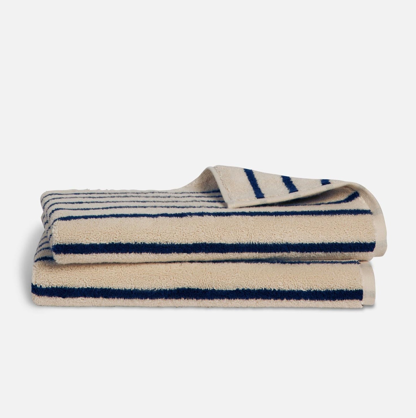Brooklinen Super-Plush Turkish Cotton Bath Towels Set of 2 Cotton, 820 GSM, Machine Washable, Perfect Bath Towels for Bathroom, Spa & Shower (30" x 58", Striped Navy)
