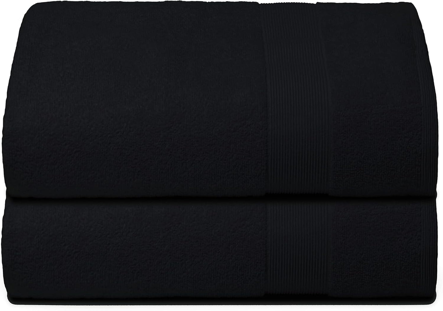 Belizzi Home 4 Pack Bath Towel Set 27x54, 100% Ring Spun Cotton, Ultra Soft Highly Absorbent Machine Washable Hotel Spa Quality Bath Towels for Bathroom, 4 Bath Towels Black