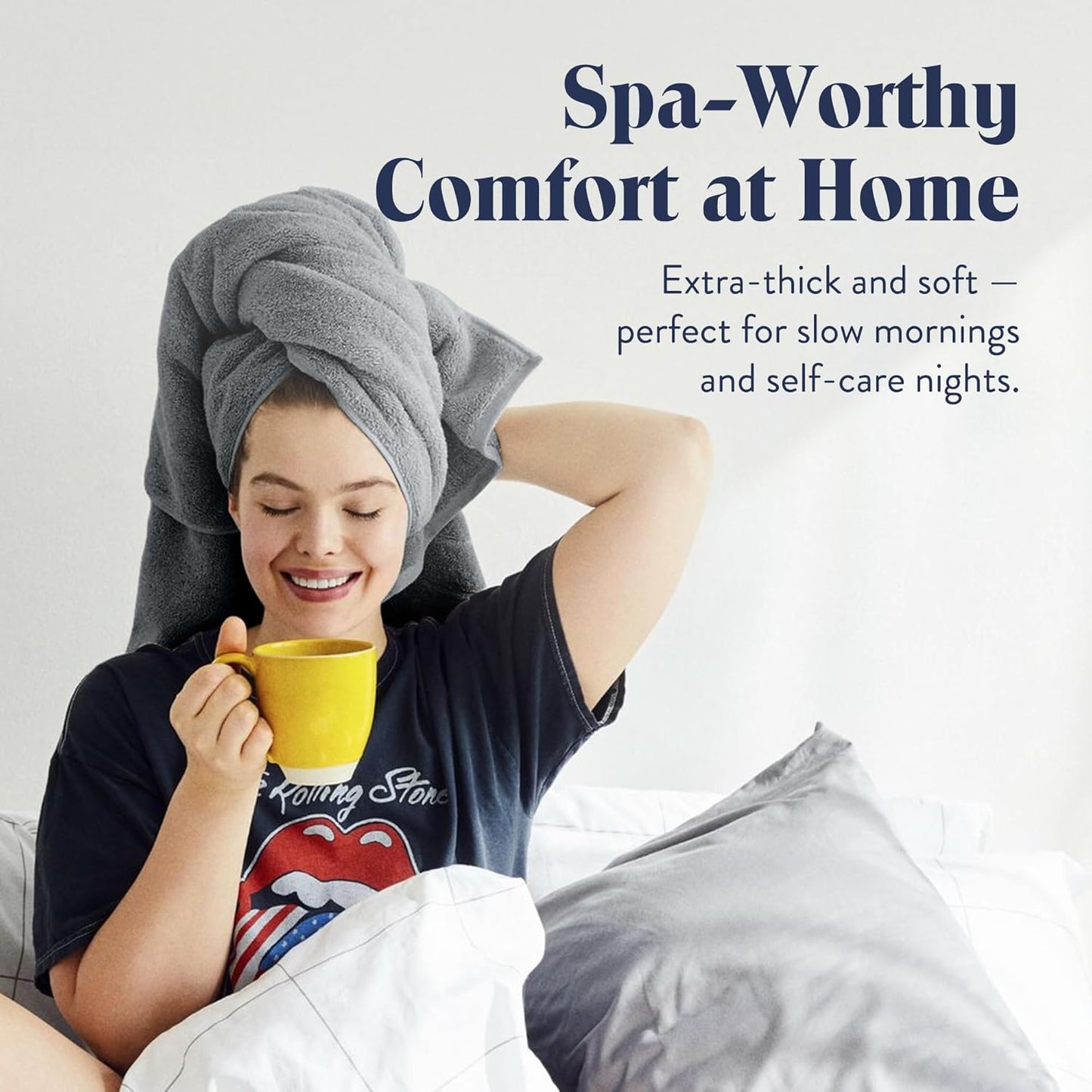 Brooklinen Super-Plush Turkish Cotton Bath Towel Set - Includes 4 Bath Towels Cotton, 820 GSM, Highly Absorbent, Machine Washable, Perfect for Home & Bathroom (Slate Grey)