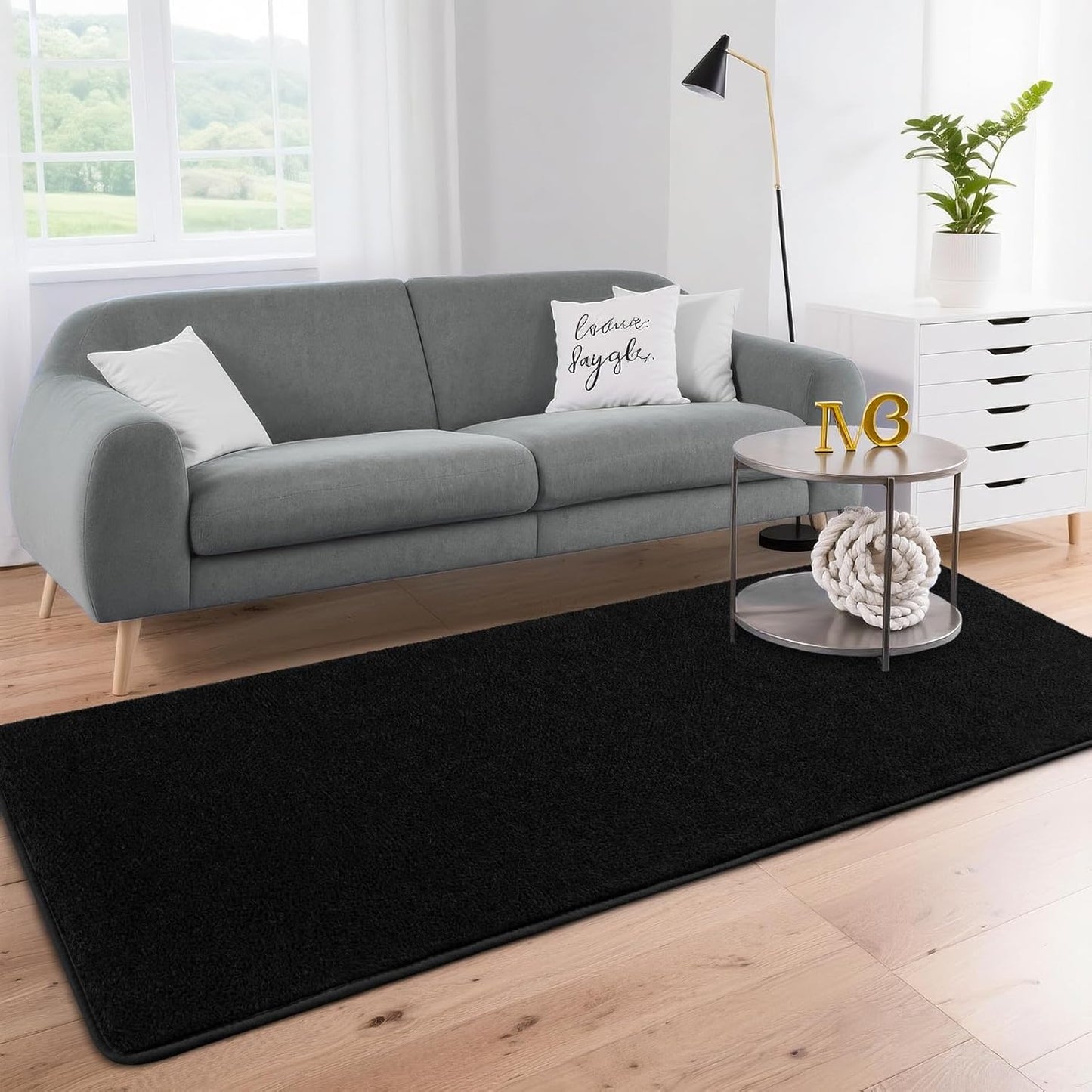 DweIke Modern Area Rugs for Living Room Bedroom, 4x6 Navy Blue Thickened Memory-Foam Throw Carpet, Super Soft Kids Boys Girls Rug, Non-Slip and Washable Carpets for Dorm Nursery Classroom Decor