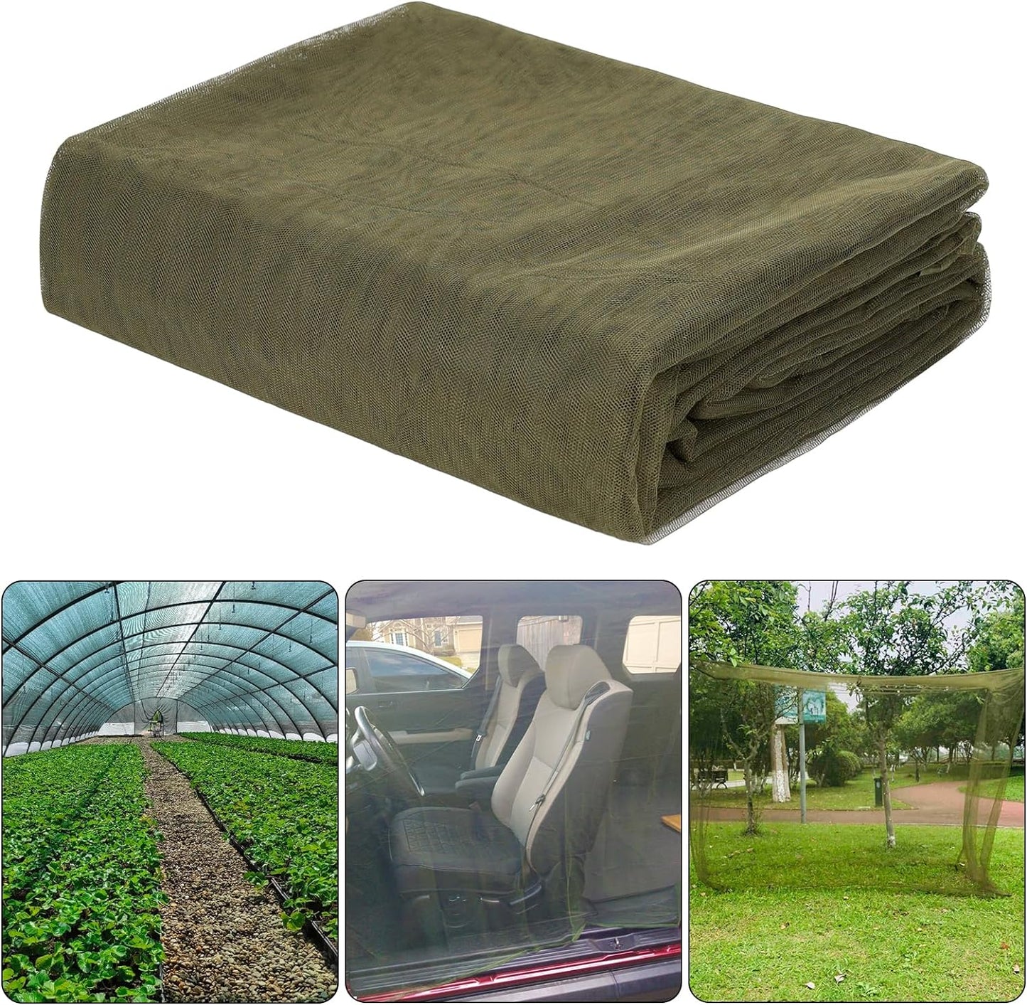 39x10Ft Mosquito Netting Garden Mesh Netting,Fly Bird Net Barrier Hunting Blind Plant Protecting Net, 3x12m Black