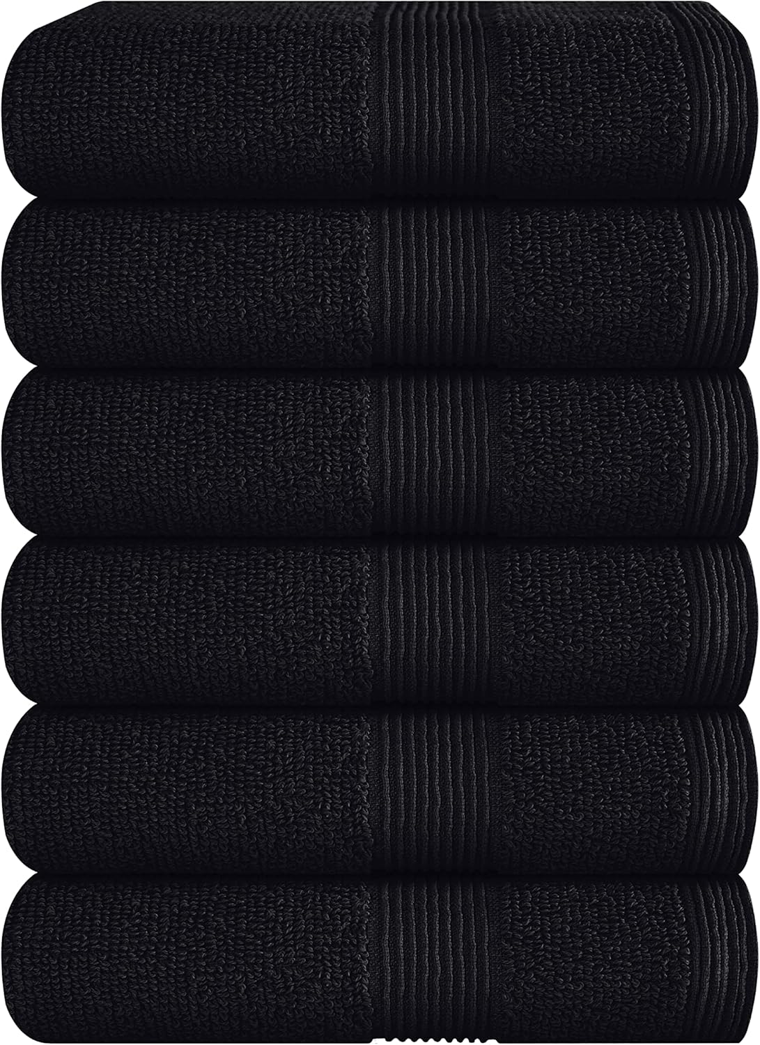 Belizzi Home 4 Pack Bath Towel Set 27x54, 100% Ring Spun Cotton, Ultra Soft Highly Absorbent Machine Washable Hotel Spa Quality Bath Towels for Bathroom, 4 Bath Towels Black