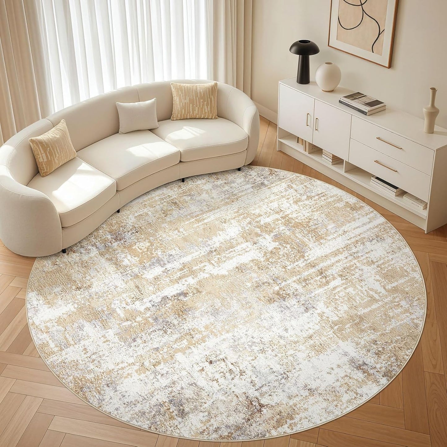 Area Rugs 9x12 Living Room: Washable Large Abstract Modern Soft Rugs Stain Resistant Indoor Floor Non Slip Accent Carpet for Bedroom Nursery Playroom Office Dining Room Dorm Home Decor- Gray Gold