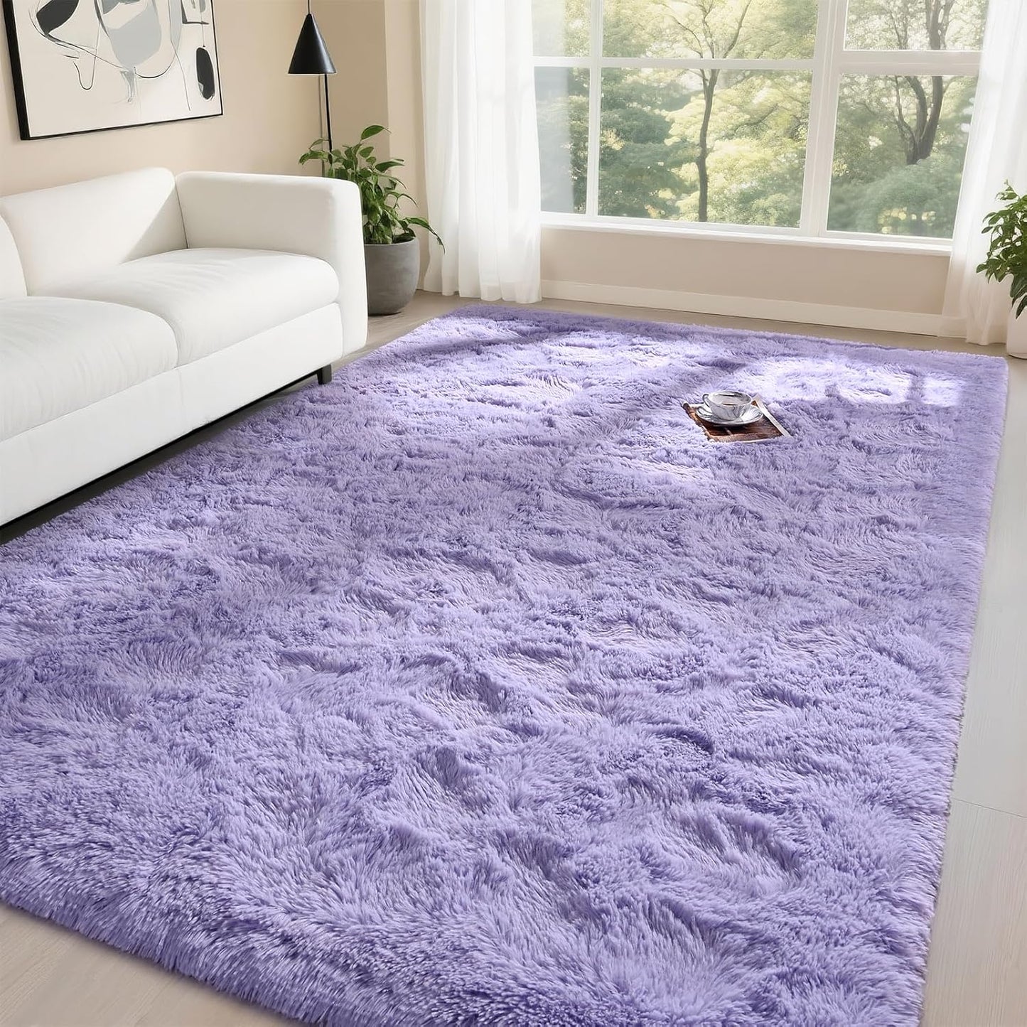 DweIke Fluffy Dark Green Rugs for Bedroom Living Room, 4x6 Feet Soft Plush Shaggy Forest Hunter Green Girls Boys Kids Rug, Non-Slip and Machine Washable Carpet for Dorm Nursery Classroom Decor