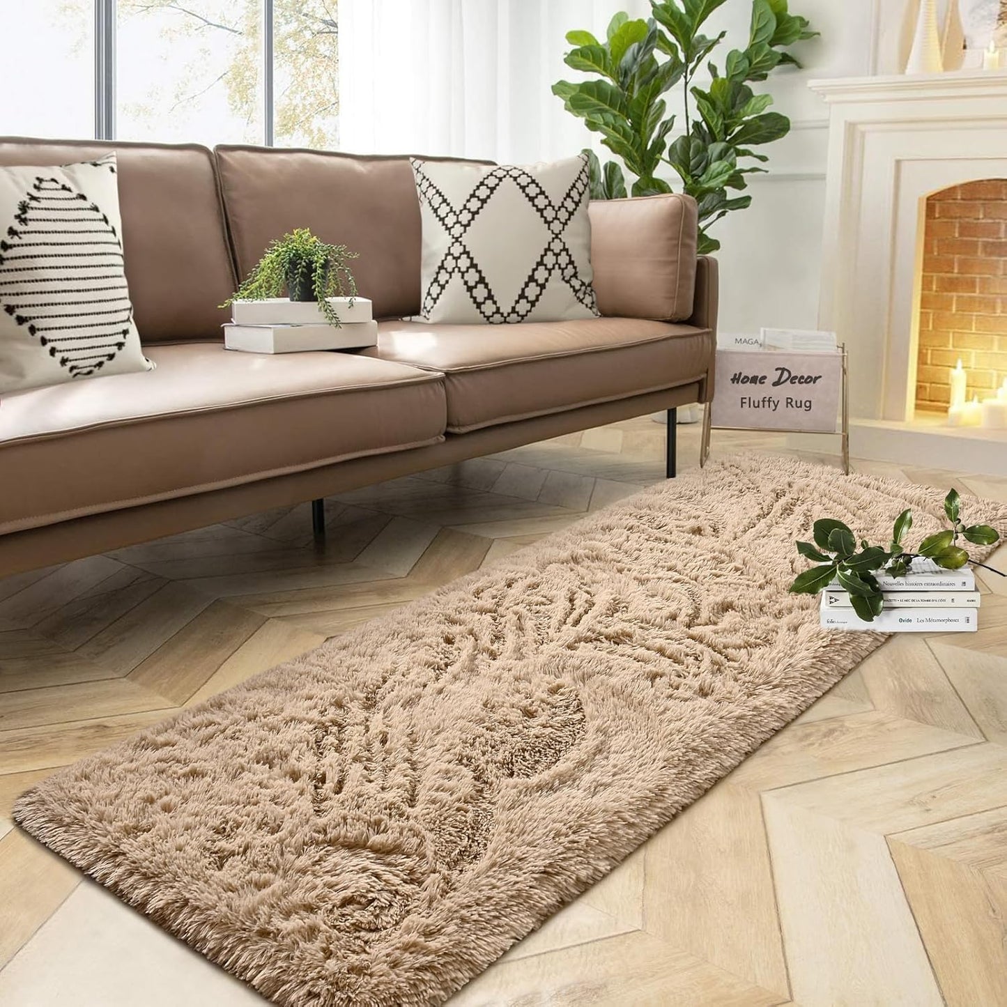 DweIke Fluffy Dark Green Rugs for Bedroom Living Room, 4x6 Feet Soft Plush Shaggy Forest Hunter Green Girls Boys Kids Rug, Non-Slip and Machine Washable Carpet for Dorm Nursery Classroom Decor