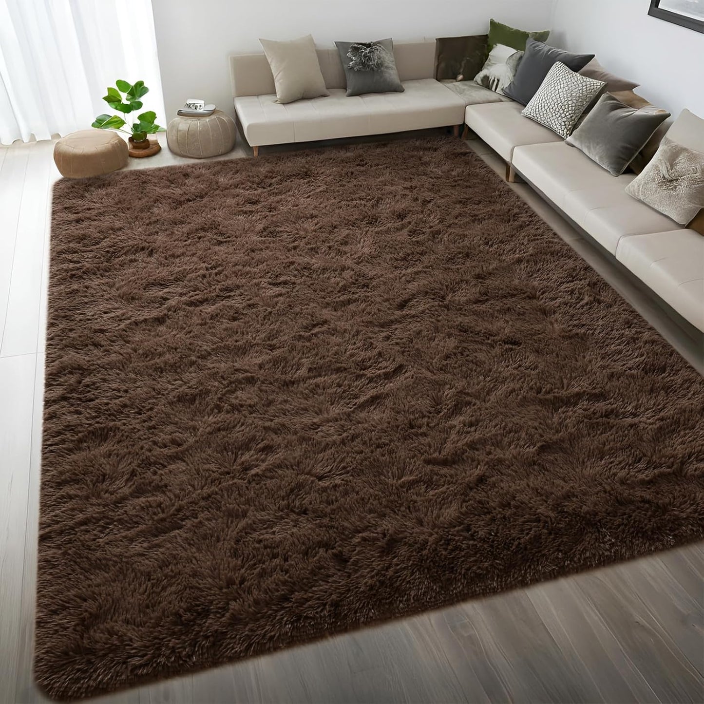 DweIke Fluffy Dark Green Rugs for Bedroom Living Room, 4x6 Feet Soft Plush Shaggy Forest Hunter Green Girls Boys Kids Rug, Non-Slip and Machine Washable Carpet for Dorm Nursery Classroom Decor