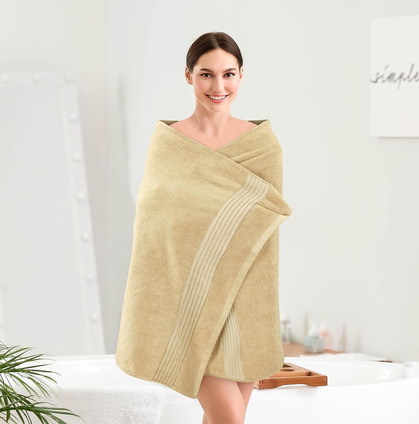 Utopia Towels 6 Pack Bath Towels Set, (27 x 54 Inches) 100% Ring Spun Cotton, Quick Dry, Highly Absorbent, Soft Feel Towels (White, Cool Grey, Turqoise, Sage Green, Navy, Beige)