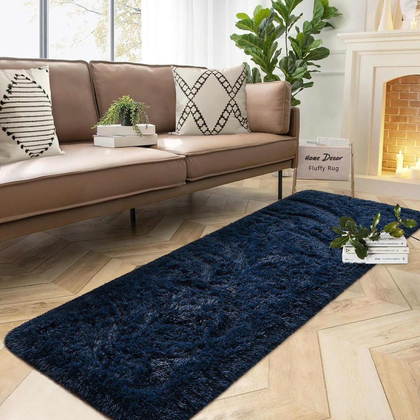 DweIke Fluffy Dark Green Rugs for Bedroom Living Room, 4x6 Feet Soft Plush Shaggy Forest Hunter Green Girls Boys Kids Rug, Non-Slip and Machine Washable Carpet for Dorm Nursery Classroom Decor