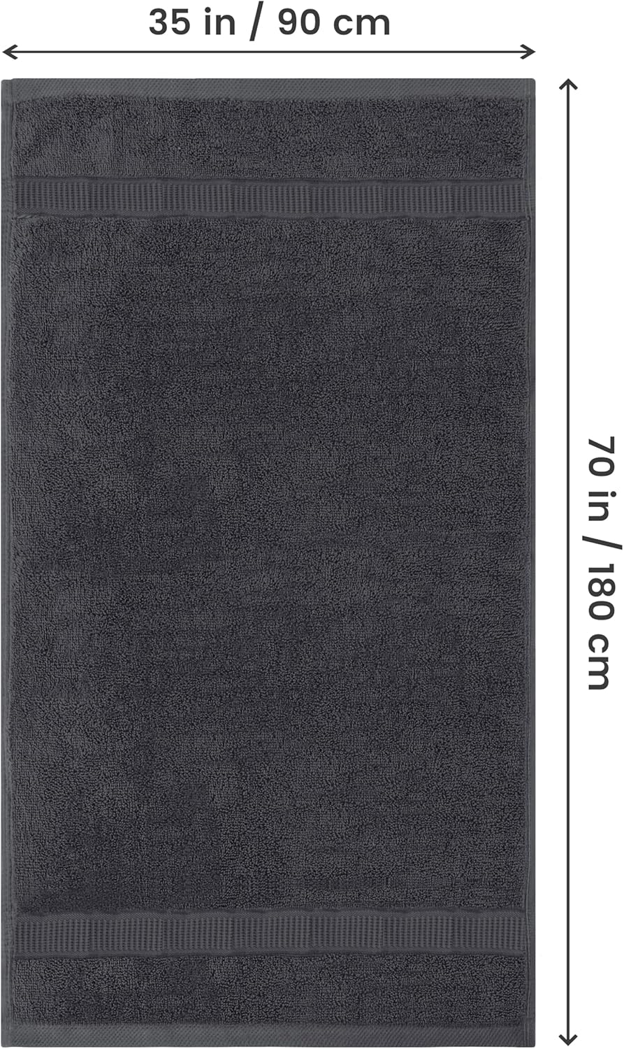 Utopia Towels Luxurious Jumbo Bath Sheet 2 Piece, 600 GSM, 35 by 70 Inches, 100% Ring Spun Cotton, Highly Absorbent and Quick Dry Extra Large Bath Towel, Super Soft Towel, Grey