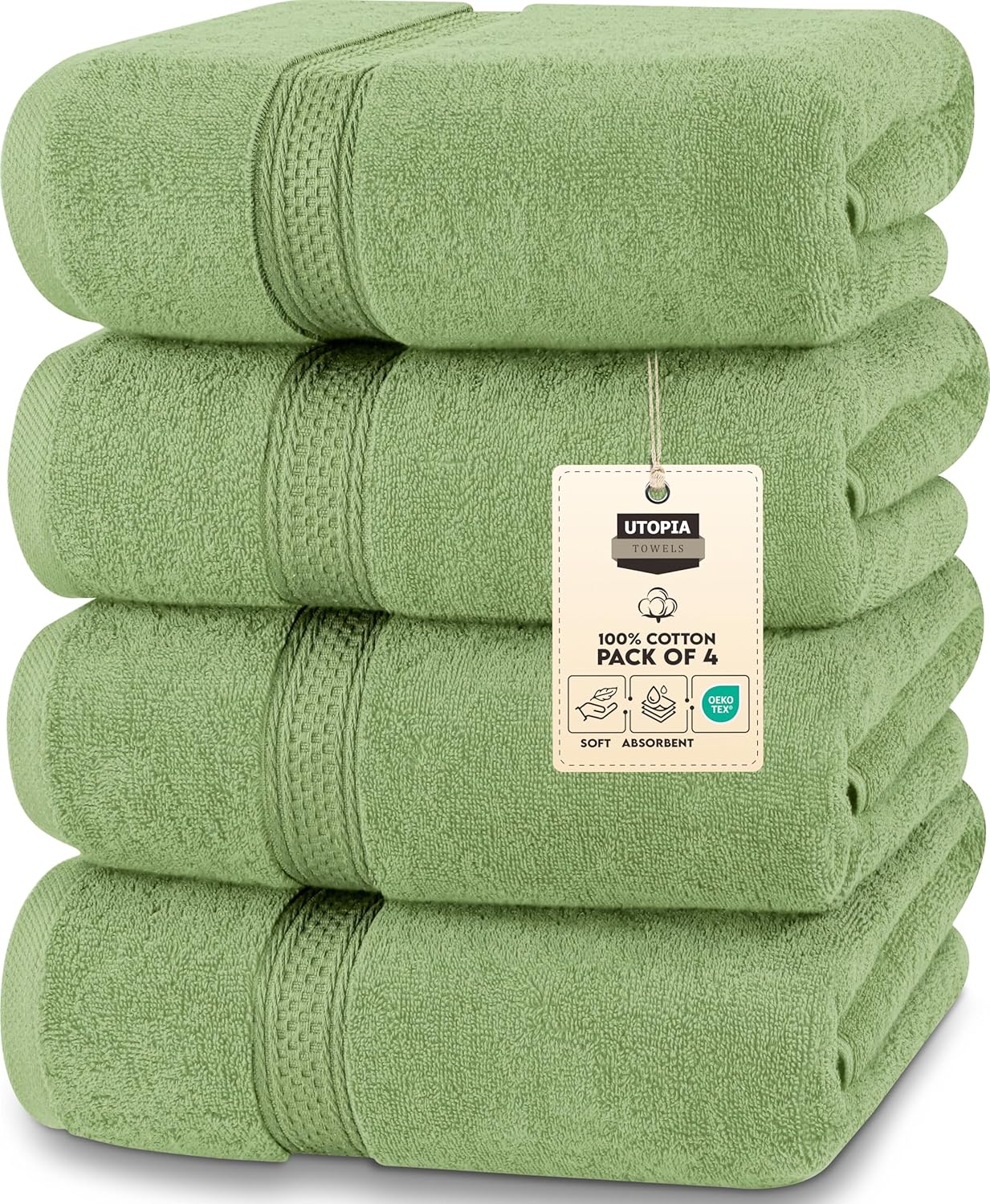 Utopia Towels 4 Pack Premium Bath Towels Set, 27 by 54 Inches, 100% Ring Spun Cotton 600GSM, Lightweight and Highly Absorbent Quick Drying Towels, Perfect for Daily Use, Grey