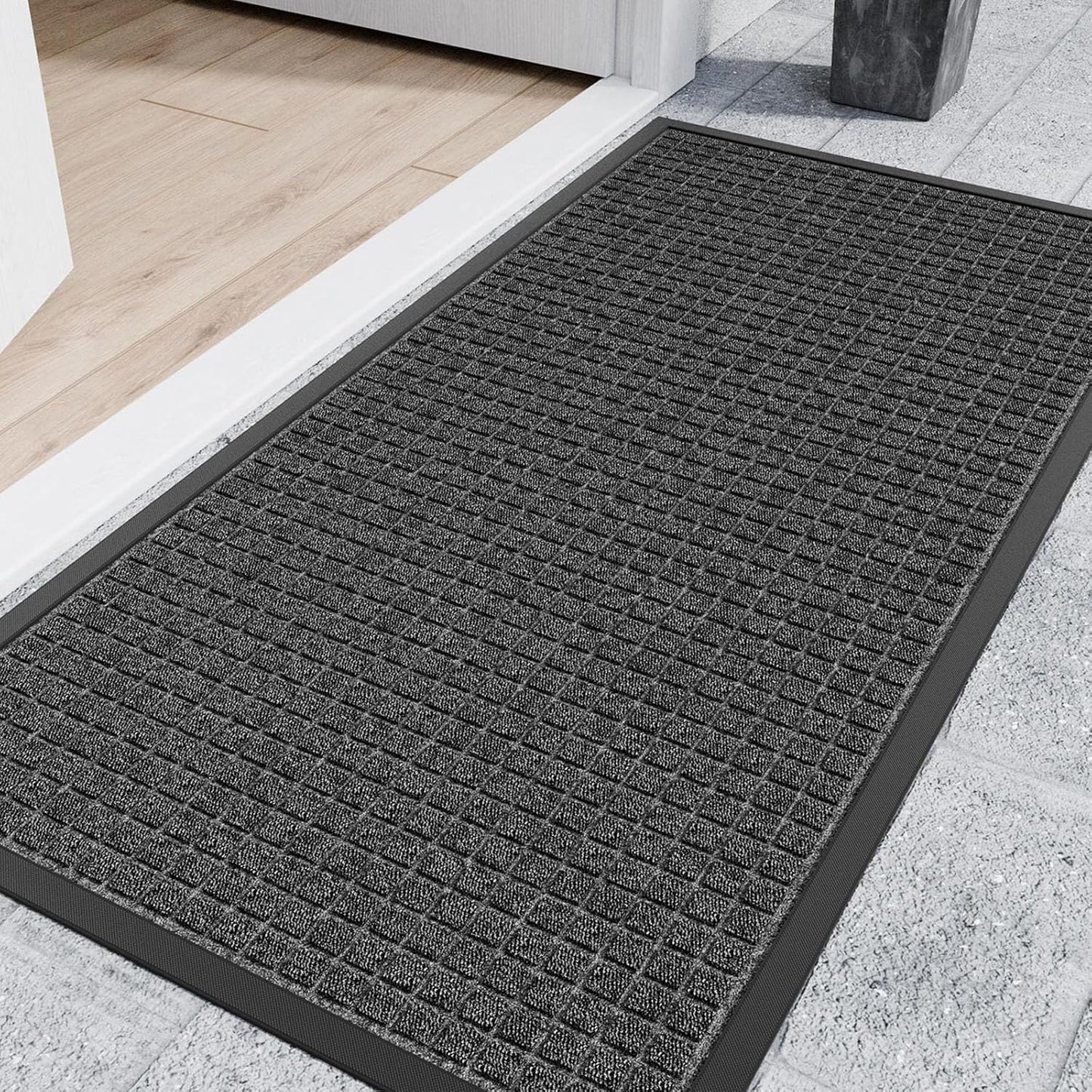 Front Door Mat, 72" x 48" Heavy Duty Indoor Outdoor Doormat, Non-Slip Welcome Mats for Entryway, Rubber Backing Low Profile Mats, Commercial Door Mats