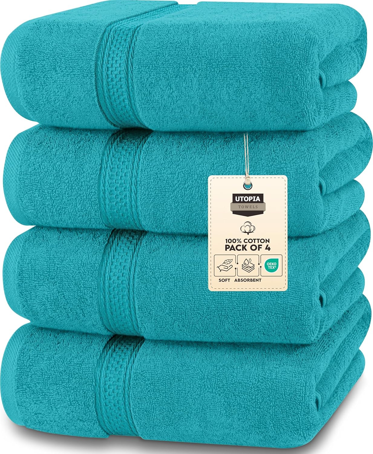Utopia Towels 4 Pack Premium Bath Towels Set, 27 by 54 Inches, 100% Ring Spun Cotton 600GSM, Lightweight and Highly Absorbent Quick Drying Towels, Perfect for Daily Use, Grey