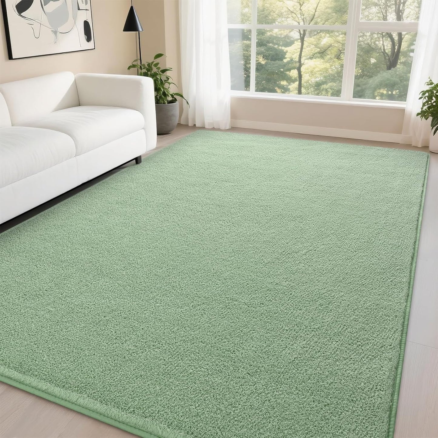DweIke Modern Area Rugs for Living Room Bedroom, 4x6 Navy Blue Thickened Memory-Foam Throw Carpet, Super Soft Kids Boys Girls Rug, Non-Slip and Washable Carpets for Dorm Nursery Classroom Decor