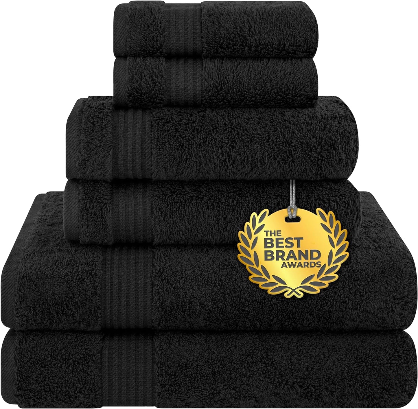 Cotton Paradise 6 Piece Towel Set, 100% Cotton Soft Absorbent Turkish Towels for Bathroom, 2 Bath Towels 2 Hand Towels 2 Washcloths, Beige Towel Set