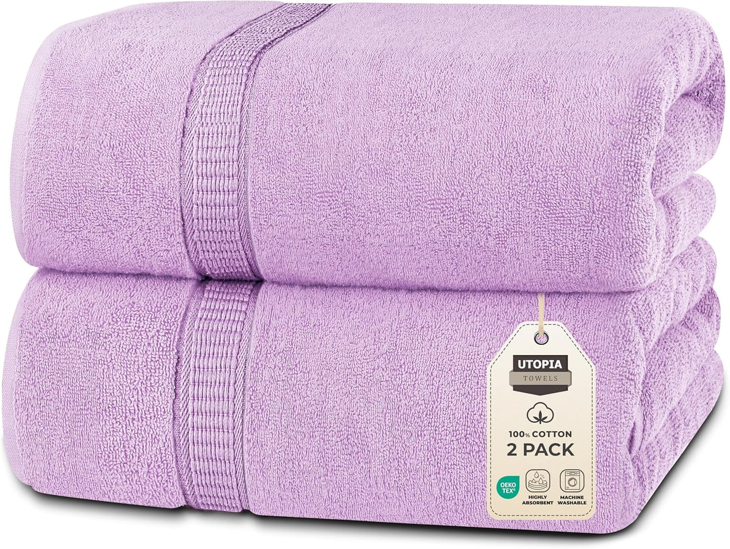 Utopia Towels Luxurious Jumbo Bath Sheet 2 Piece, 600 GSM, 35 by 70 Inches, 100% Ring Spun Cotton, Highly Absorbent and Quick Dry Extra Large Bath Towel, Super Soft Towel, Grey