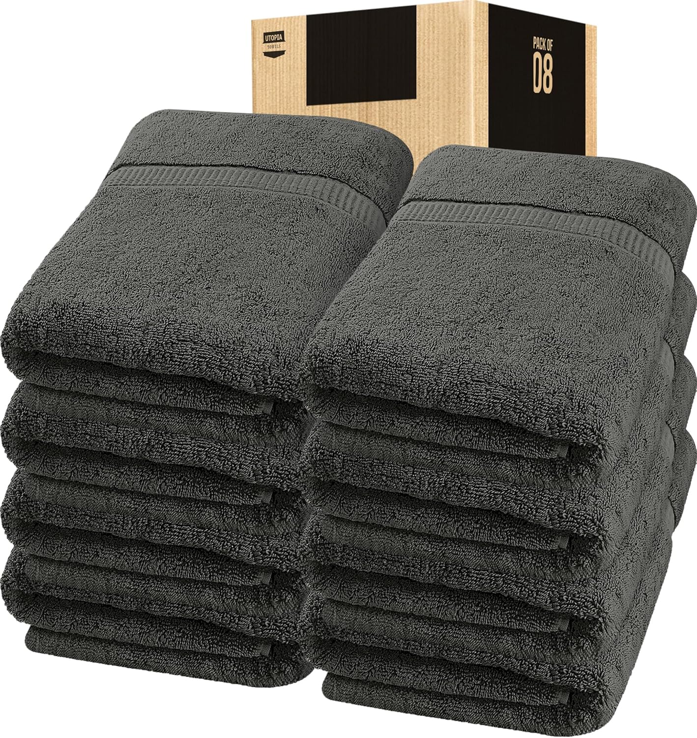 Utopia Towels Luxurious Jumbo Bath Sheet 2 Piece, 600 GSM, 35 by 70 Inches, 100% Ring Spun Cotton, Highly Absorbent and Quick Dry Extra Large Bath Towel, Super Soft Towel, Grey