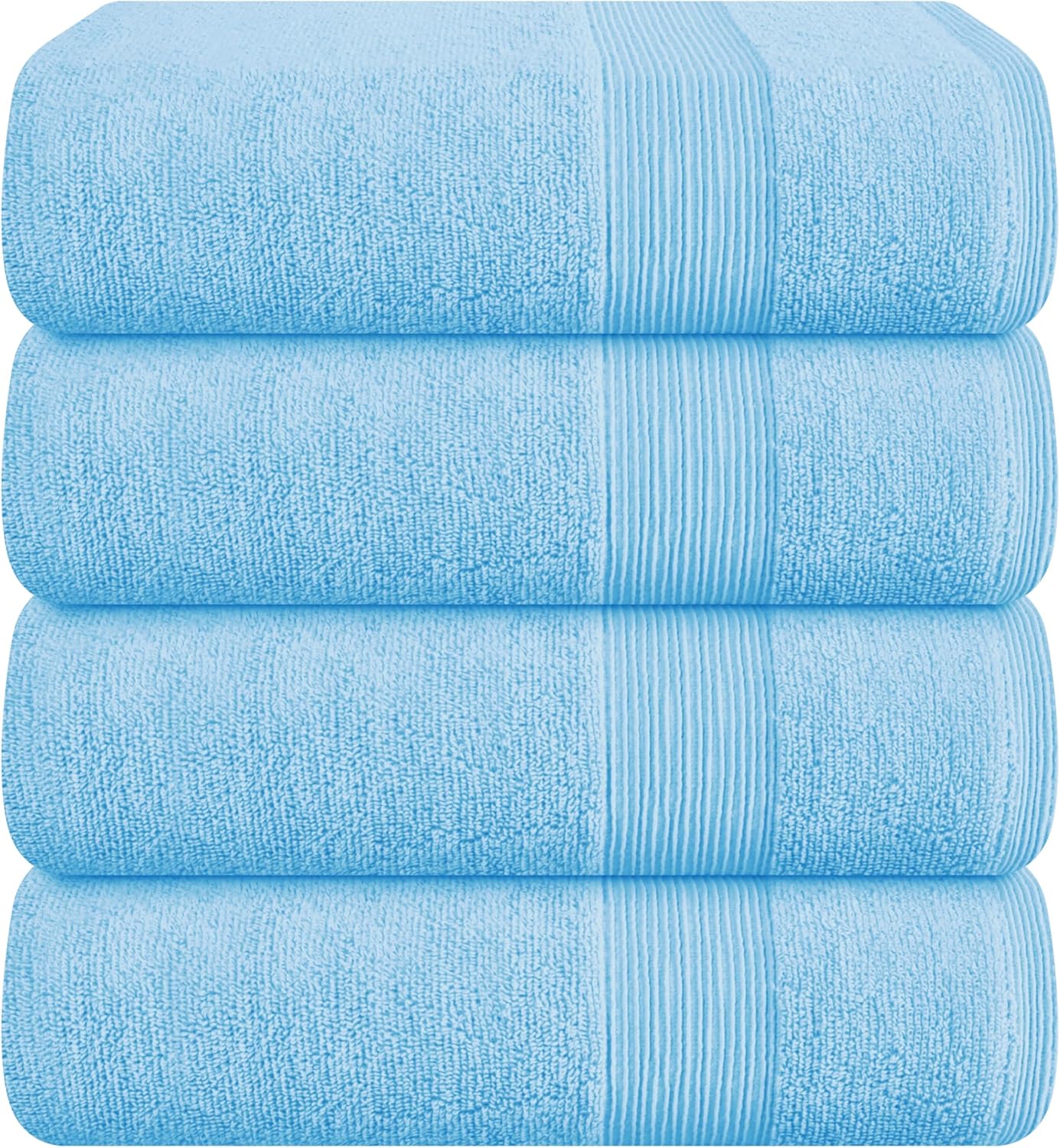 Belizzi Home 4 Pack Bath Towel Set 27x54, 100% Ring Spun Cotton, Ultra Soft Highly Absorbent Machine Washable Hotel Spa Quality Bath Towels for Bathroom, 4 Bath Towels Black
