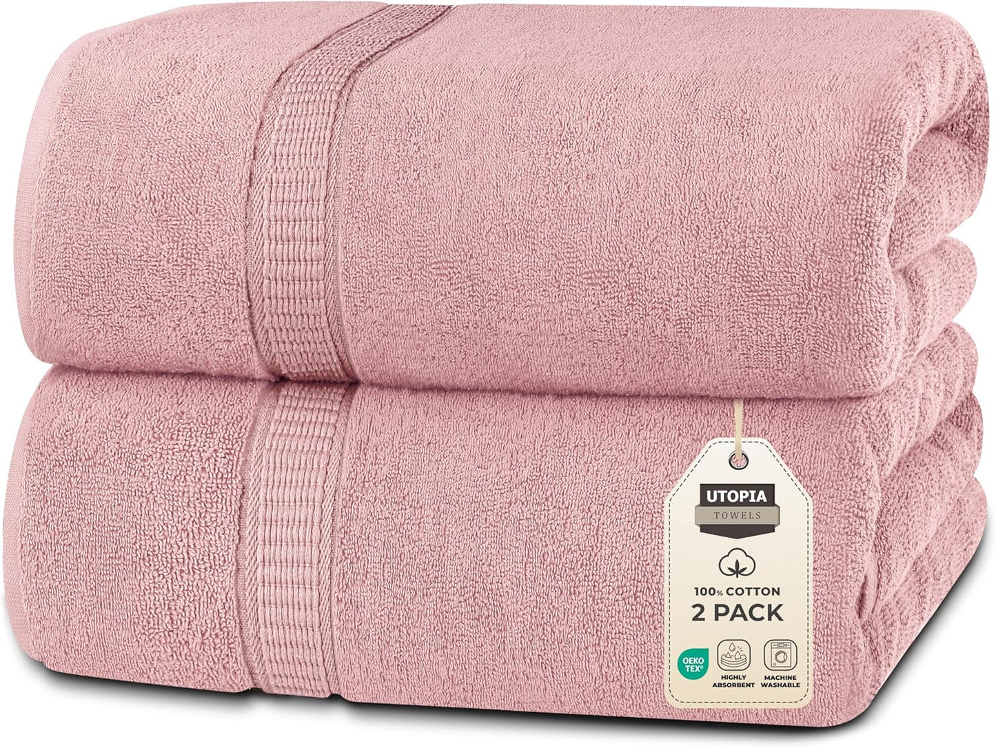 Utopia Towels Luxurious Jumbo Bath Sheet 2 Piece, 600 GSM, 35 by 70 Inches, 100% Ring Spun Cotton, Highly Absorbent and Quick Dry Extra Large Bath Towel, Super Soft Towel, Grey