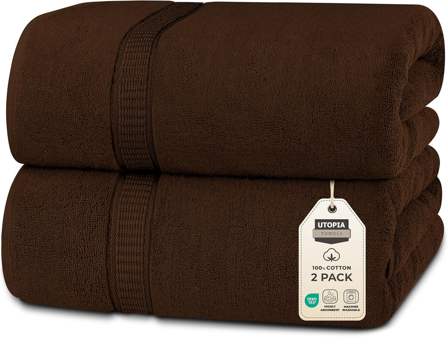 Utopia Towels Luxurious Jumbo Bath Sheet 2 Piece, 600 GSM, 35 by 70 Inches, 100% Ring Spun Cotton, Highly Absorbent and Quick Dry Extra Large Bath Towel, Super Soft Towel, Grey