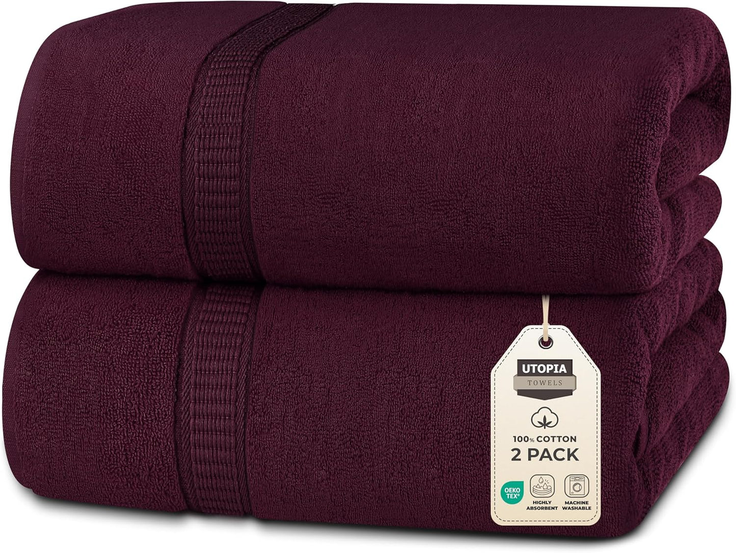 Utopia Towels Luxurious Jumbo Bath Sheet 2 Piece, 600 GSM, 35 by 70 Inches, 100% Ring Spun Cotton, Highly Absorbent and Quick Dry Extra Large Bath Towel, Super Soft Towel, Grey