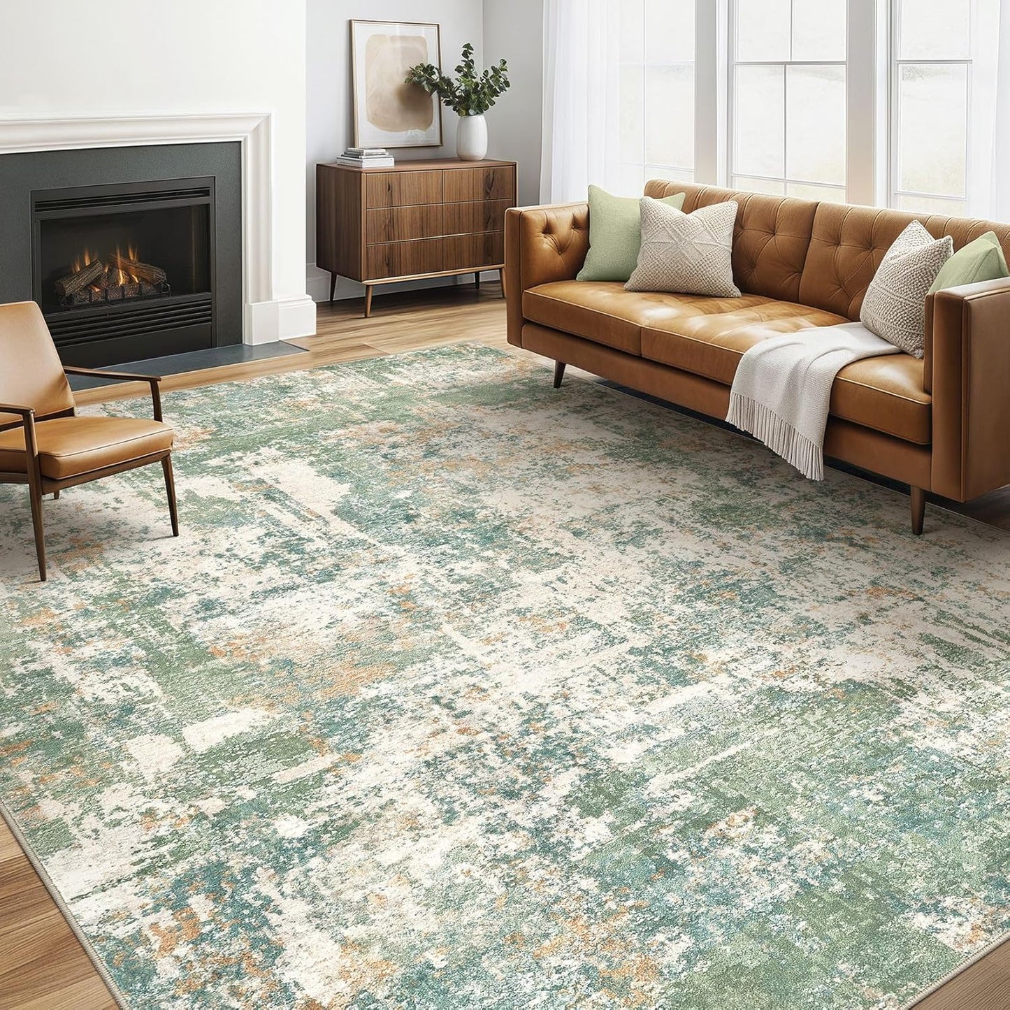 Area Rugs 9x12 Living Room: Washable Large Abstract Modern Soft Rugs Stain Resistant Indoor Floor Non Slip Accent Carpet for Bedroom Nursery Playroom Office Dining Room Dorm Home Decor- Gray Gold
