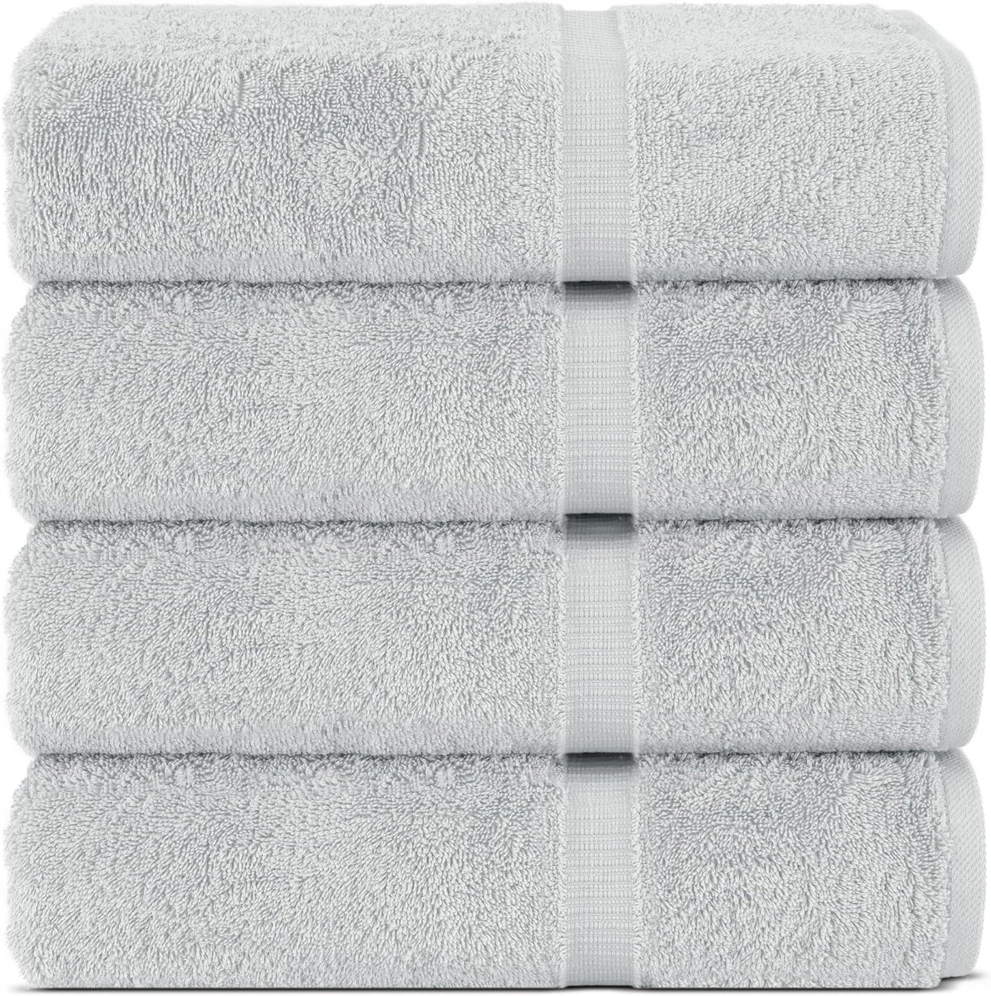 Chakir Turkish Linens | Hotel & Spa Quality 100% Cotton Premium Turkish Towels | Soft & Absorbent (4-Piece Bath Towels, Gray)