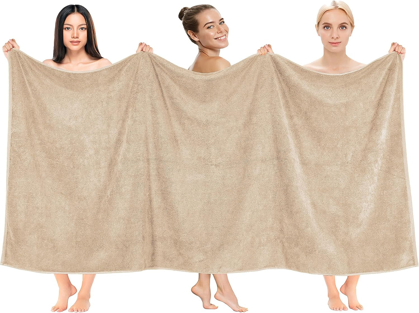 Cotton Paradise 6 Piece Towel Set, 100% Cotton Soft Absorbent Turkish Towels for Bathroom, 2 Bath Towels 2 Hand Towels 2 Washcloths, Beige Towel Set