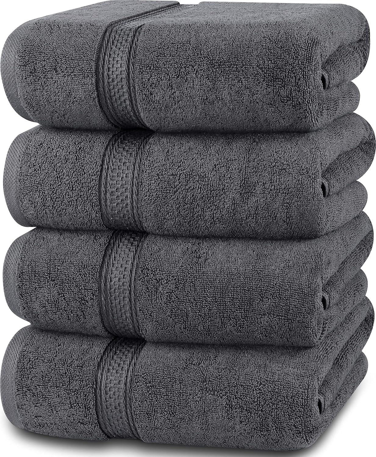 Utopia Towels 4 Pack Premium Bath Towels Set, 27 by 54 Inches, 100% Ring Spun Cotton 600GSM, Lightweight and Highly Absorbent Quick Drying Towels, Perfect for Daily Use, Grey