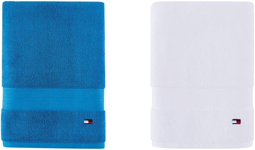 Tommy Hilfiger Modern American Solid Bath Towel, 30 X 54 Inches, 100% Cotton 574 GSM (Steel Grey)