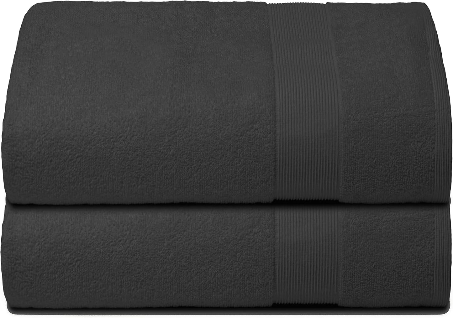 Belizzi Home 4 Pack Bath Towel Set 27x54, 100% Ring Spun Cotton, Ultra Soft Highly Absorbent Machine Washable Hotel Spa Quality Bath Towels for Bathroom, 4 Bath Towels Black