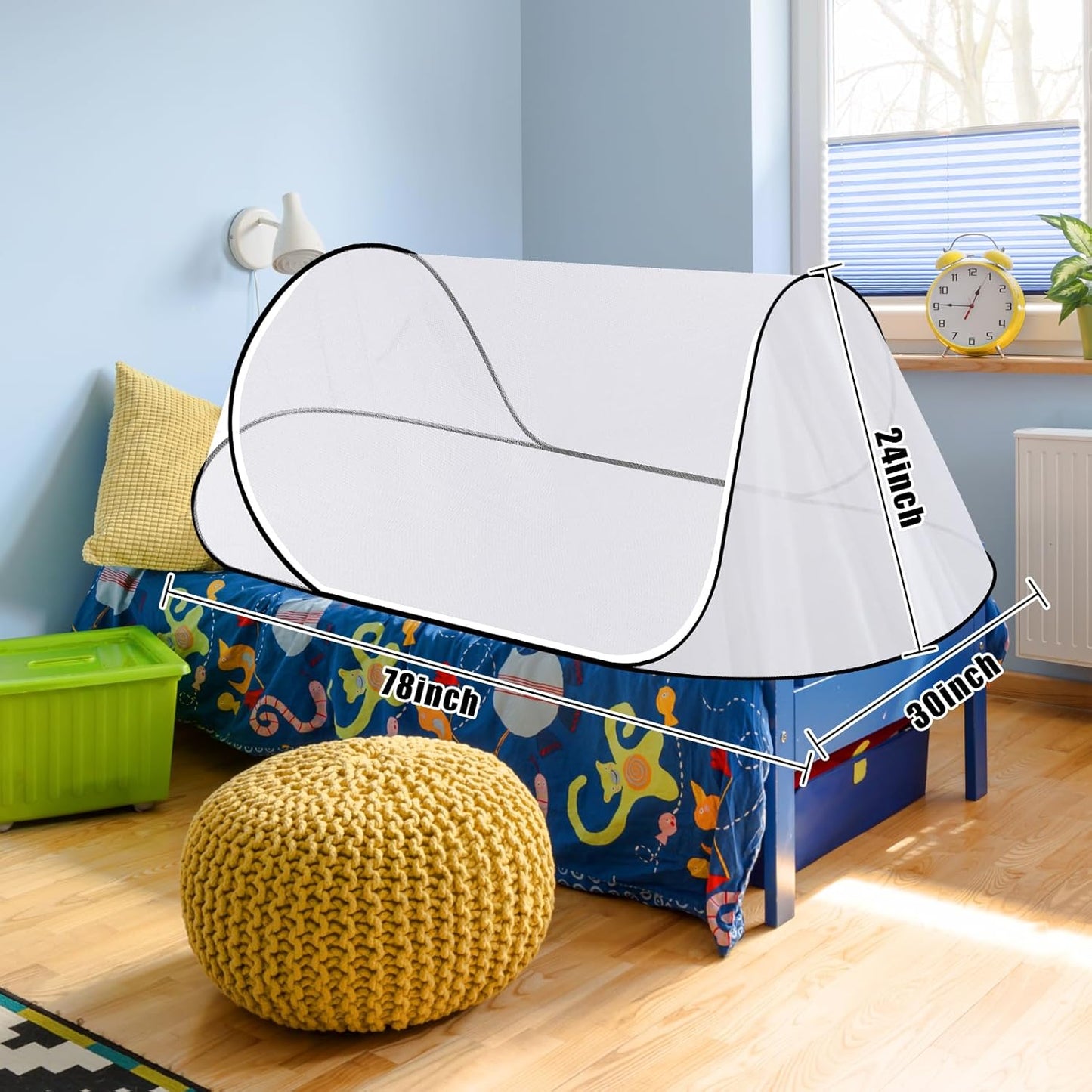 Large Pop Up Mosquito Tent, Portable Foldable Mosquito Net for Camping Bed Travel Patio (78 * 30 * 24inch)