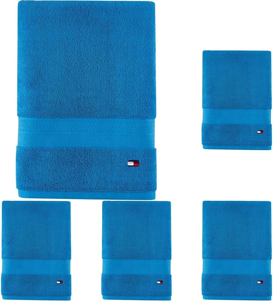Tommy Hilfiger Modern American Solid Bath Towel, 30 X 54 Inches, 100% Cotton 574 GSM (Steel Grey)