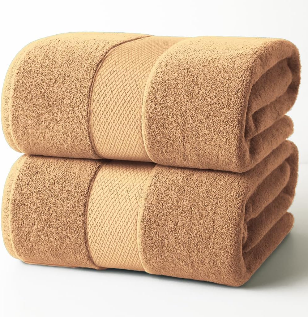 Infinitee Xclusives Premium White Bath Towels for Bathroom Set of 4 (27x54 Inches), 100% Soft Ring-Spun Cotton Bathroom Towels (Brilliant White, Bath Towels)
