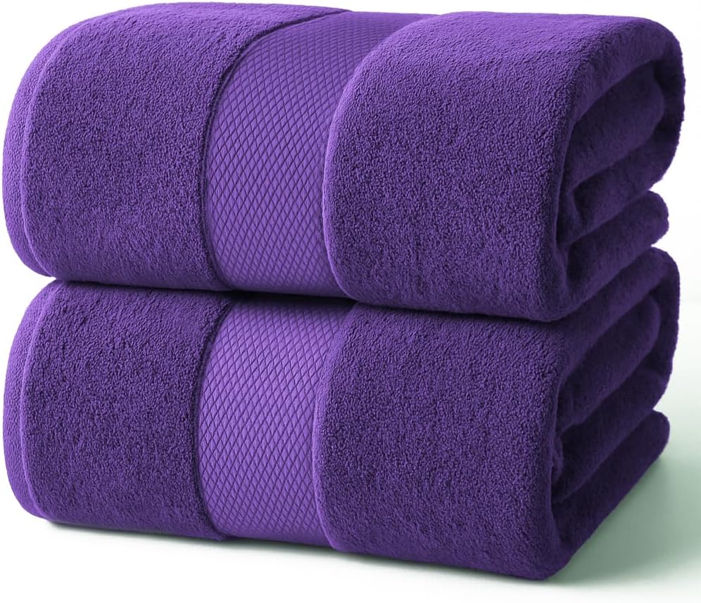 Infinitee Xclusives Premium White Bath Towels for Bathroom Set of 4 (27x54 Inches), 100% Soft Ring-Spun Cotton Bathroom Towels (Brilliant White, Bath Towels)