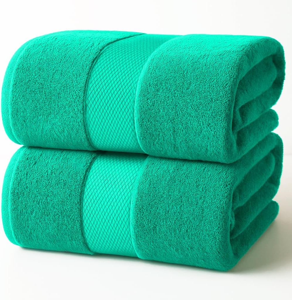 Infinitee Xclusives Premium White Bath Towels for Bathroom Set of 4 (27x54 Inches), 100% Soft Ring-Spun Cotton Bathroom Towels (Brilliant White, Bath Towels)