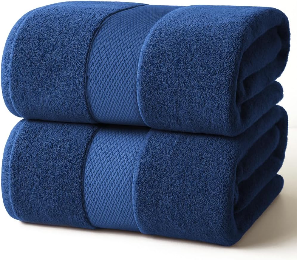 Infinitee Xclusives Premium White Bath Towels for Bathroom Set of 4 (27x54 Inches), 100% Soft Ring-Spun Cotton Bathroom Towels (Brilliant White, Bath Towels)