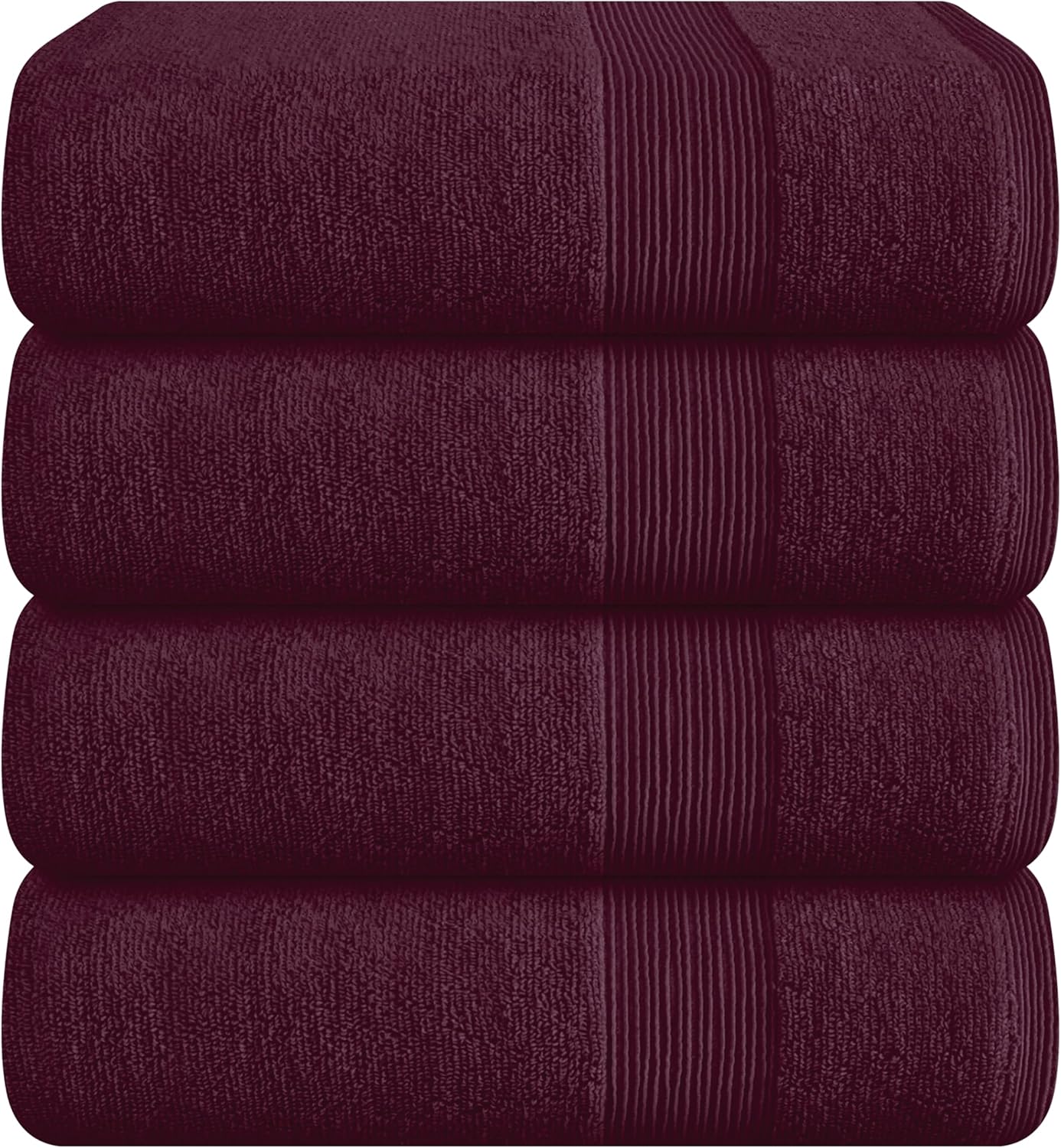 Belizzi Home 4 Pack Bath Towel Set 27x54, 100% Ring Spun Cotton, Ultra Soft Highly Absorbent Machine Washable Hotel Spa Quality Bath Towels for Bathroom, 4 Bath Towels Black