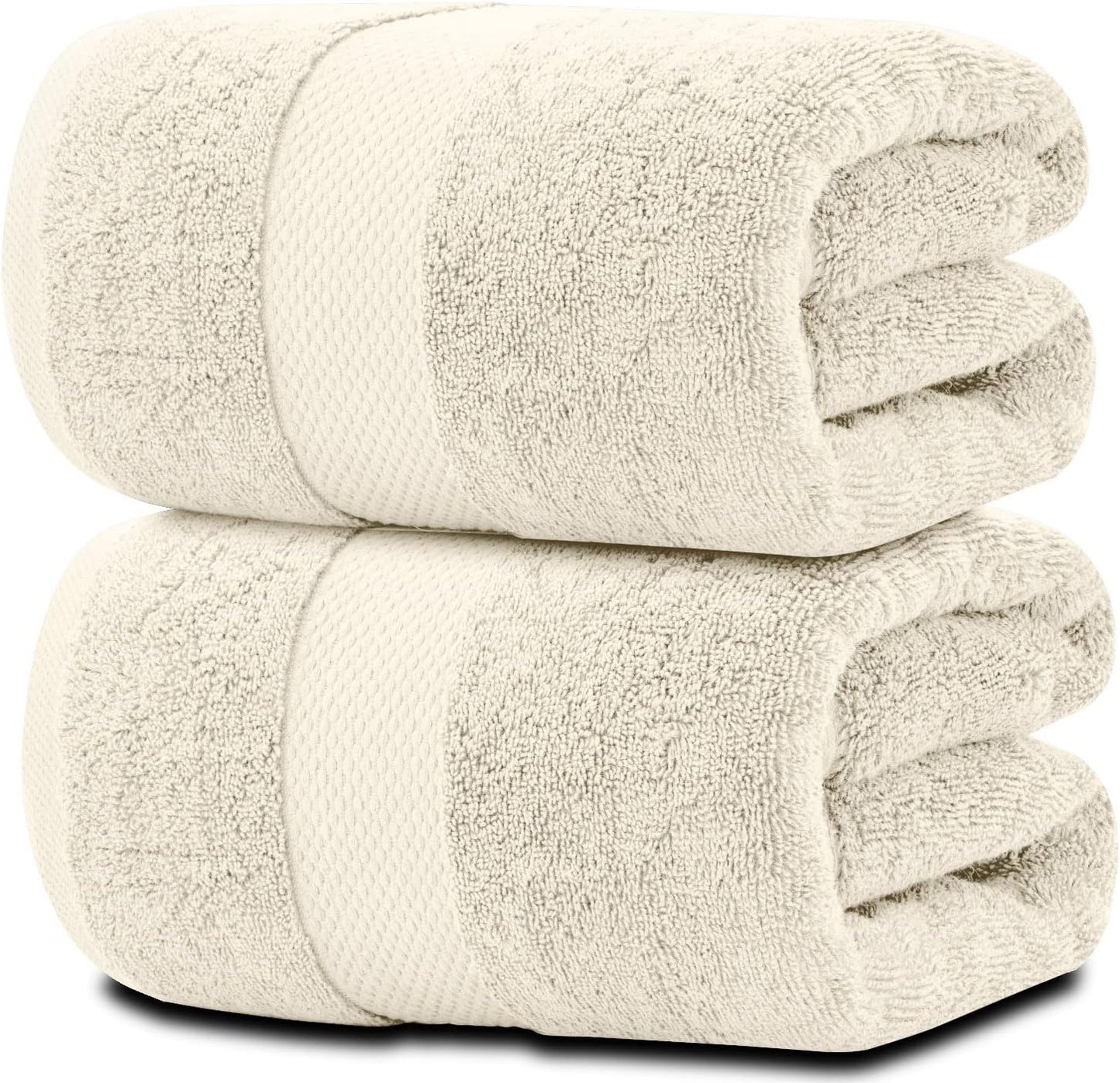 White Classic Luxury Bath Sheets Towels for Adults Extra Large 35x70 Inch - 700 GSM Turkish Cotton, Highly Absorbent | Hotel Collection | 2 Pack