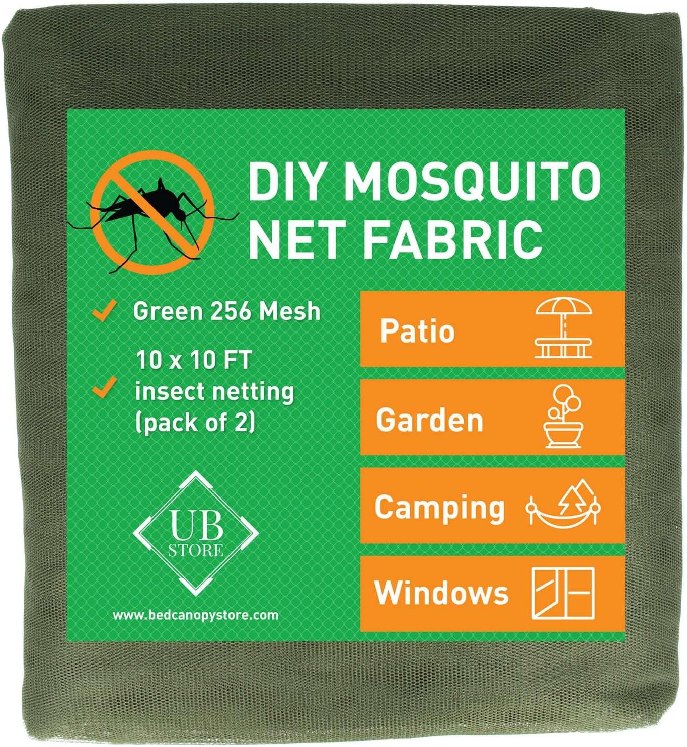 White DIY Mosquito Net Fabric | 10x20 FT Netting | Insect Cover for Garden, Patio, Outdoor & Windows | Multiple Sizes in Black, White & Green | Raised Bed Screen Mesh Barrier