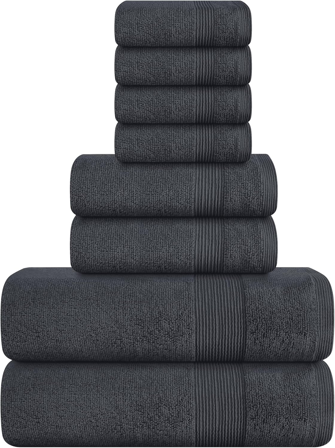 Belizzi Home 4 Pack Bath Towel Set 27x54, 100% Ring Spun Cotton, Ultra Soft Highly Absorbent Machine Washable Hotel Spa Quality Bath Towels for Bathroom, 4 Bath Towels Black