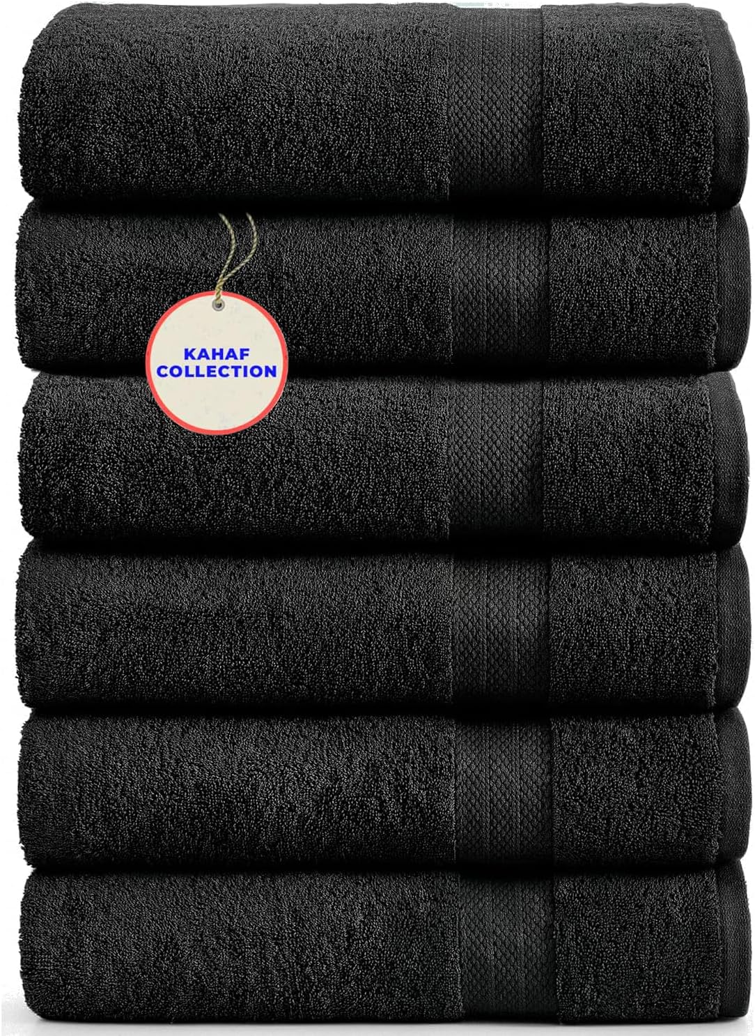 100% Cotton Bath Towels, 24x48 Pack of 6 Towels, Quick Dry, Highly Absorbent, Soft Feel Towel, Gym, Spa, Bathroom, Shower, Pool, Luxury Soft Towels (Grey, 24x48-6 Pack)