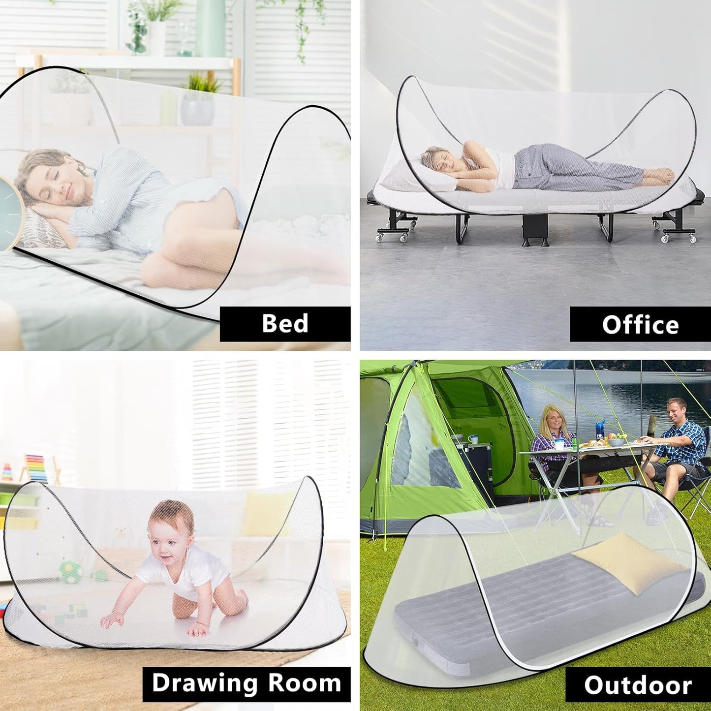 Large Pop Up Mosquito Tent, Portable Foldable Mosquito Net for Camping Bed Travel Patio (78 * 30 * 24inch)