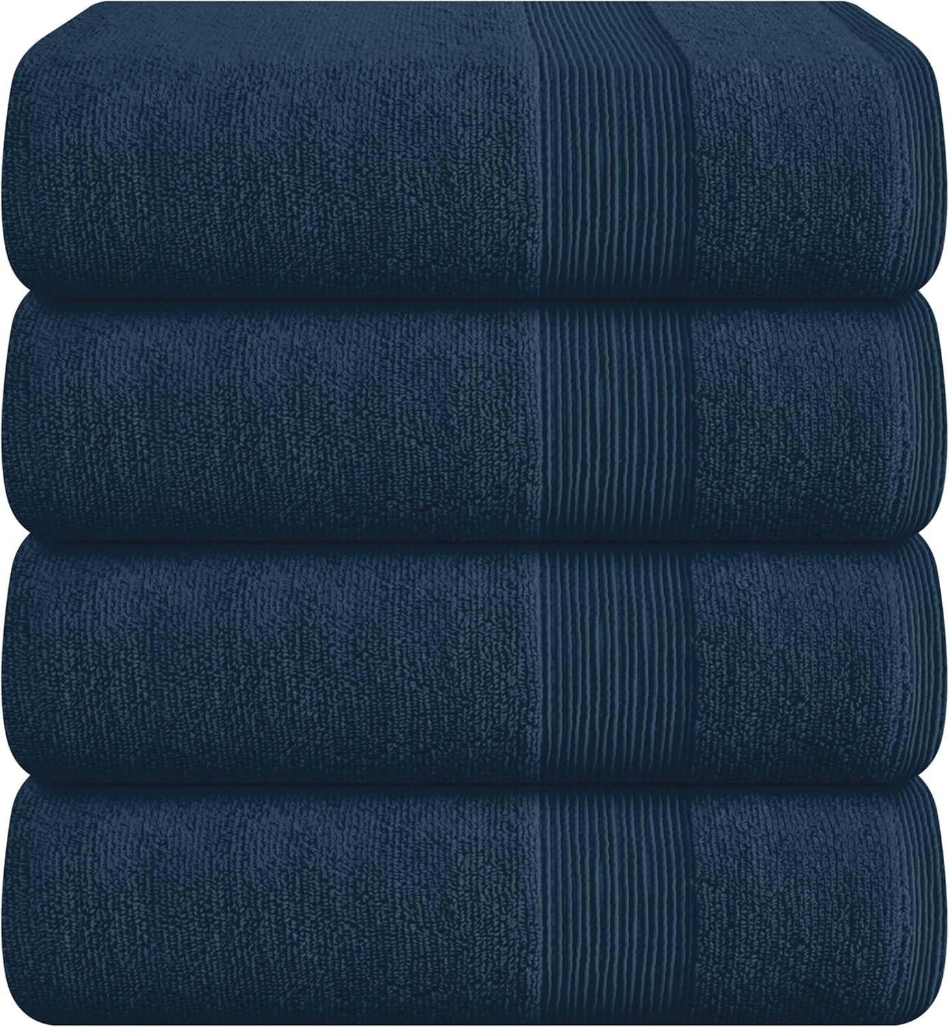 Belizzi Home 4 Pack Bath Towel Set 27x54, 100% Ring Spun Cotton, Ultra Soft Highly Absorbent Machine Washable Hotel Spa Quality Bath Towels for Bathroom, 4 Bath Towels Black