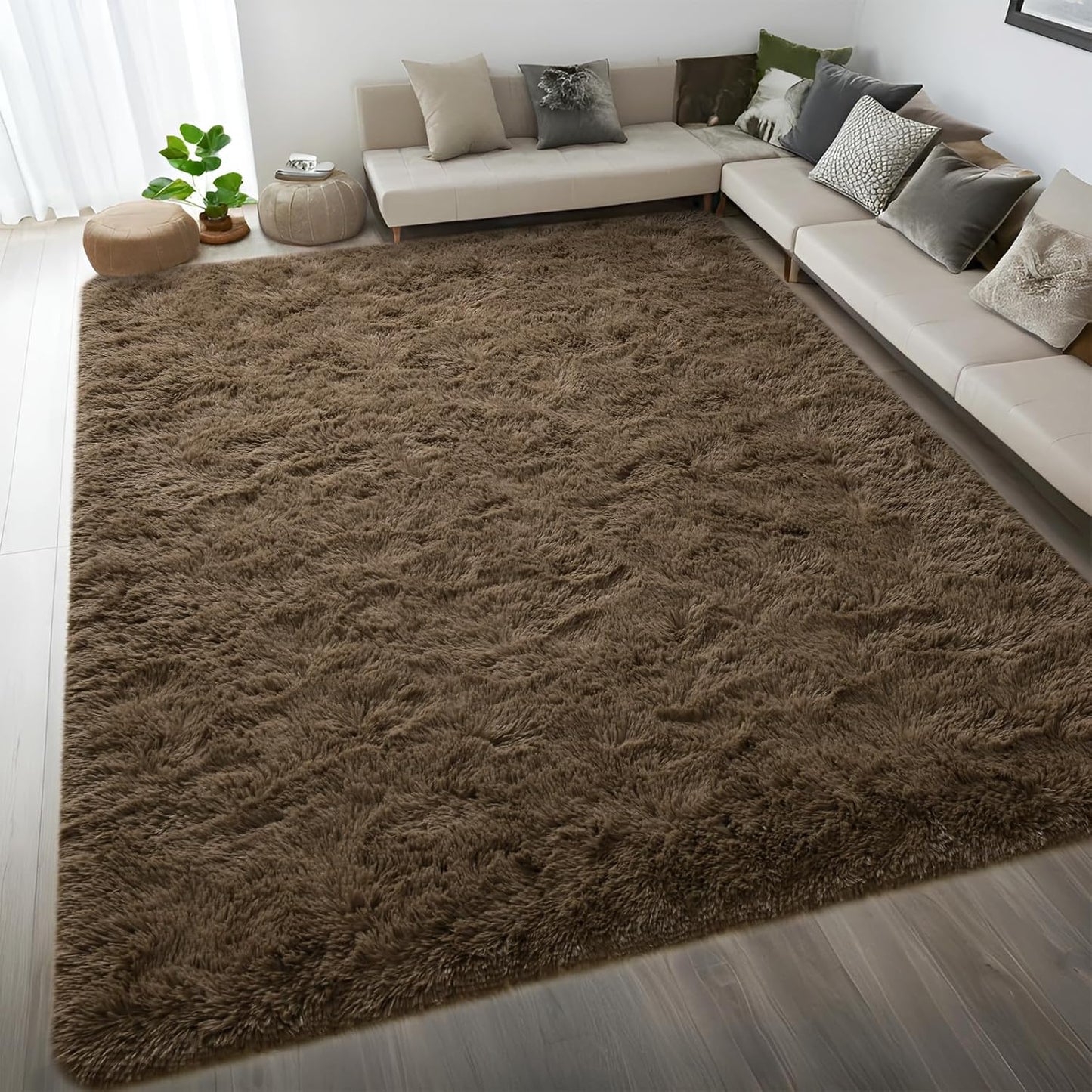 DweIke Fluffy Dark Green Rugs for Bedroom Living Room, 4x6 Feet Soft Plush Shaggy Forest Hunter Green Girls Boys Kids Rug, Non-Slip and Machine Washable Carpet for Dorm Nursery Classroom Decor
