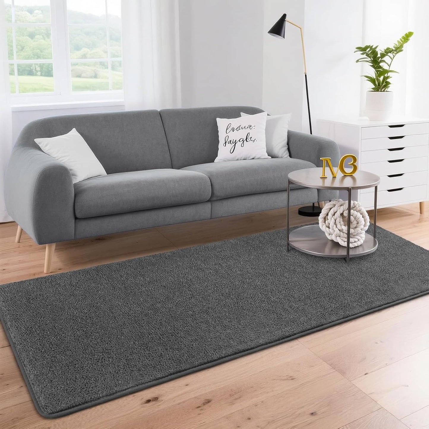 DweIke Modern Area Rugs for Living Room Bedroom, 4x6 Navy Blue Thickened Memory-Foam Throw Carpet, Super Soft Kids Boys Girls Rug, Non-Slip and Washable Carpets for Dorm Nursery Classroom Decor
