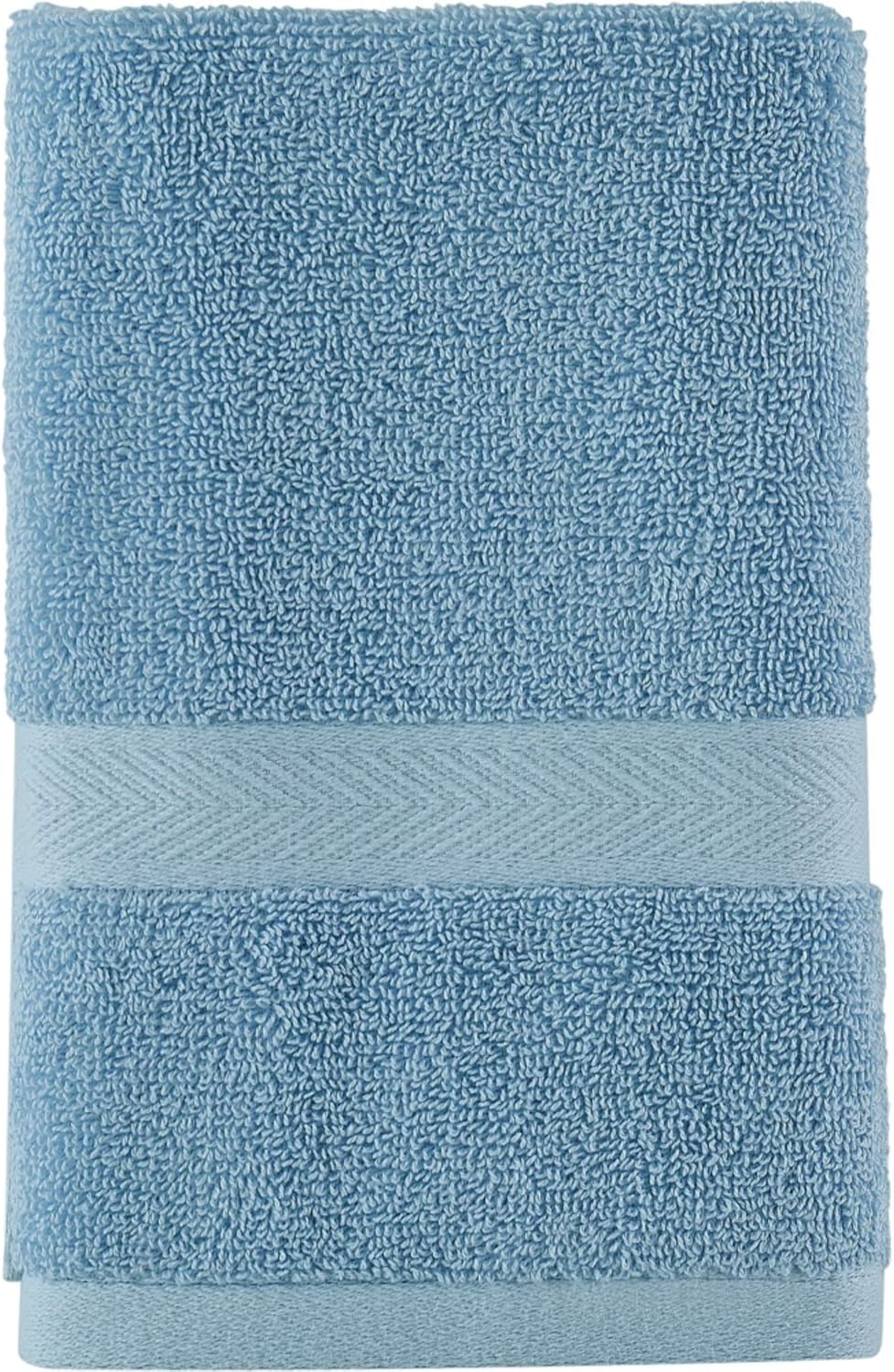 Tommy Hilfiger Modern American Solid Bath Towel, 30 X 54 Inches, 100% Cotton 574 GSM (Steel Grey)
