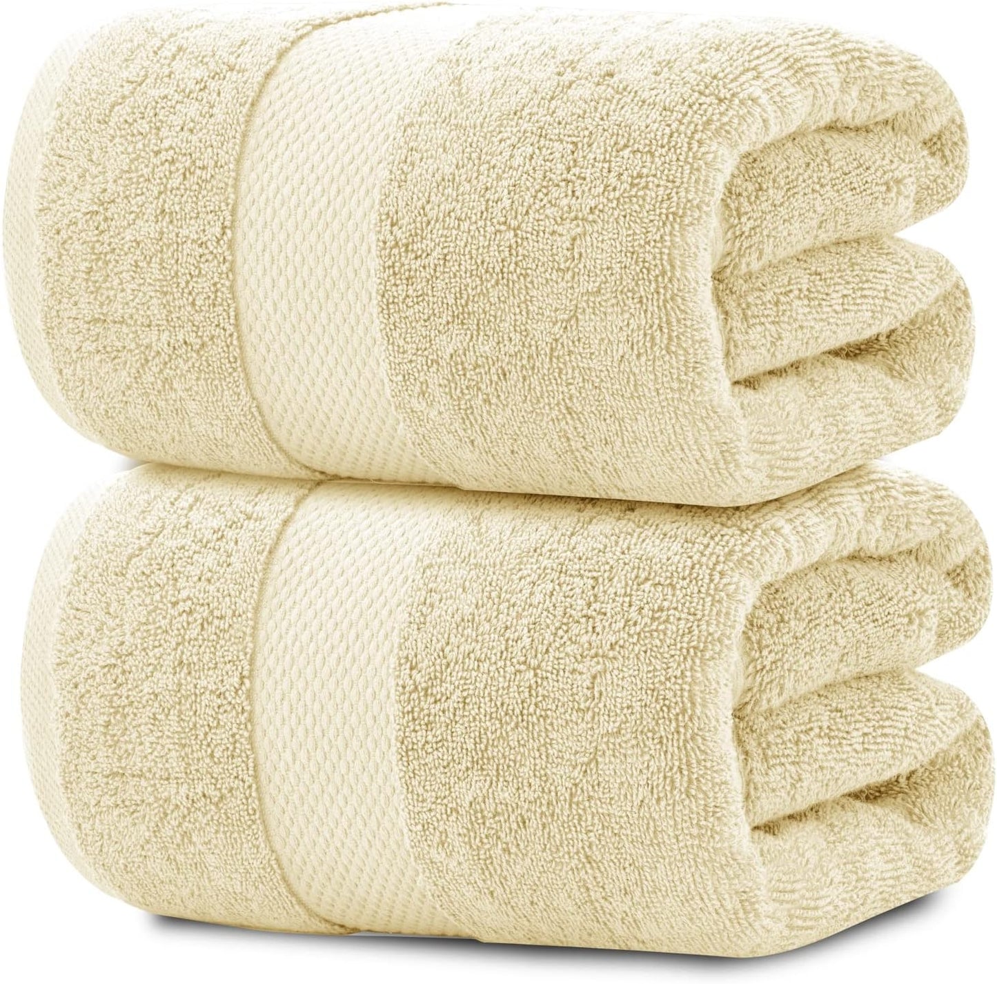 White Classic Luxury Bath Sheets Towels for Adults Extra Large 35x70 Inch - 700 GSM Turkish Cotton, Highly Absorbent | Hotel Collection | 2 Pack