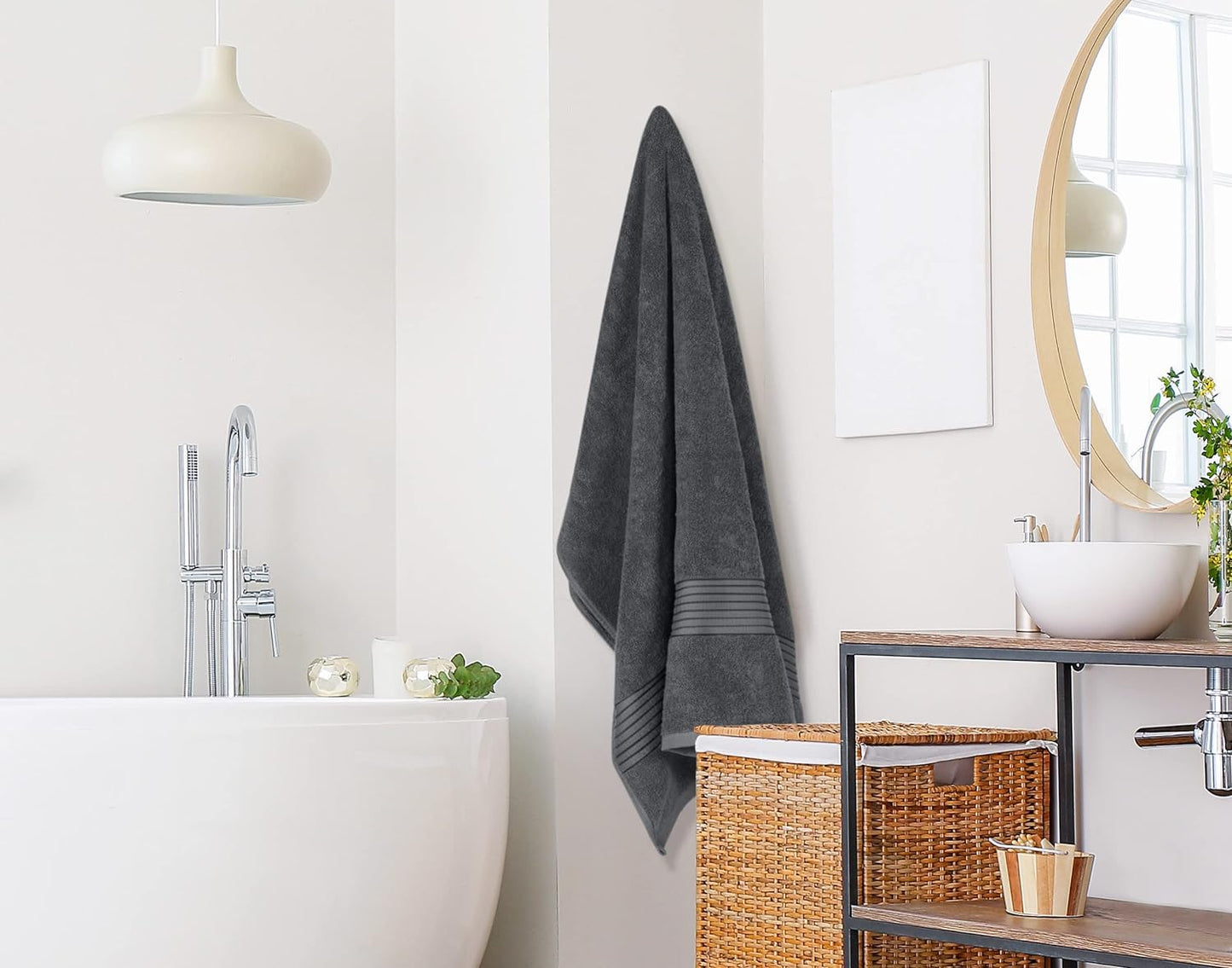Utopia Towels Extra Large Bath Sheets 2 Pack, 35 by 70 Inches,100% Cotton Highly Absorbent & Quick Dry Bath Towel for Adults, Super Soft Towel, Grey